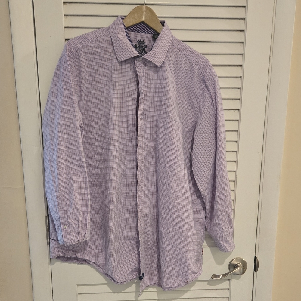 NWOT English Laundry Men's Purple Checkered Shirt